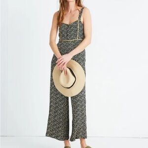 Madewell Button Front Wide-Leg Jumpsuit in Playground Posies